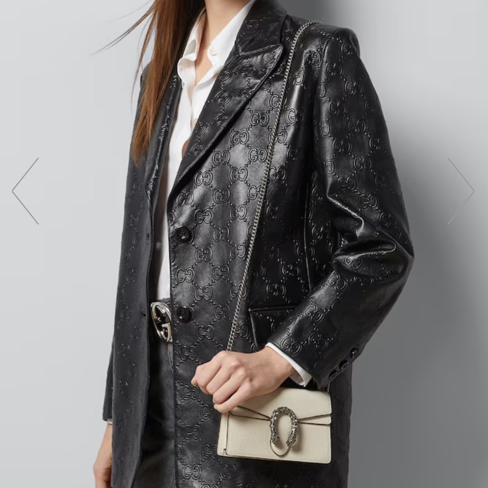 Gucci DIONYSUS SUPER MINI LEATHER BAG White Leather